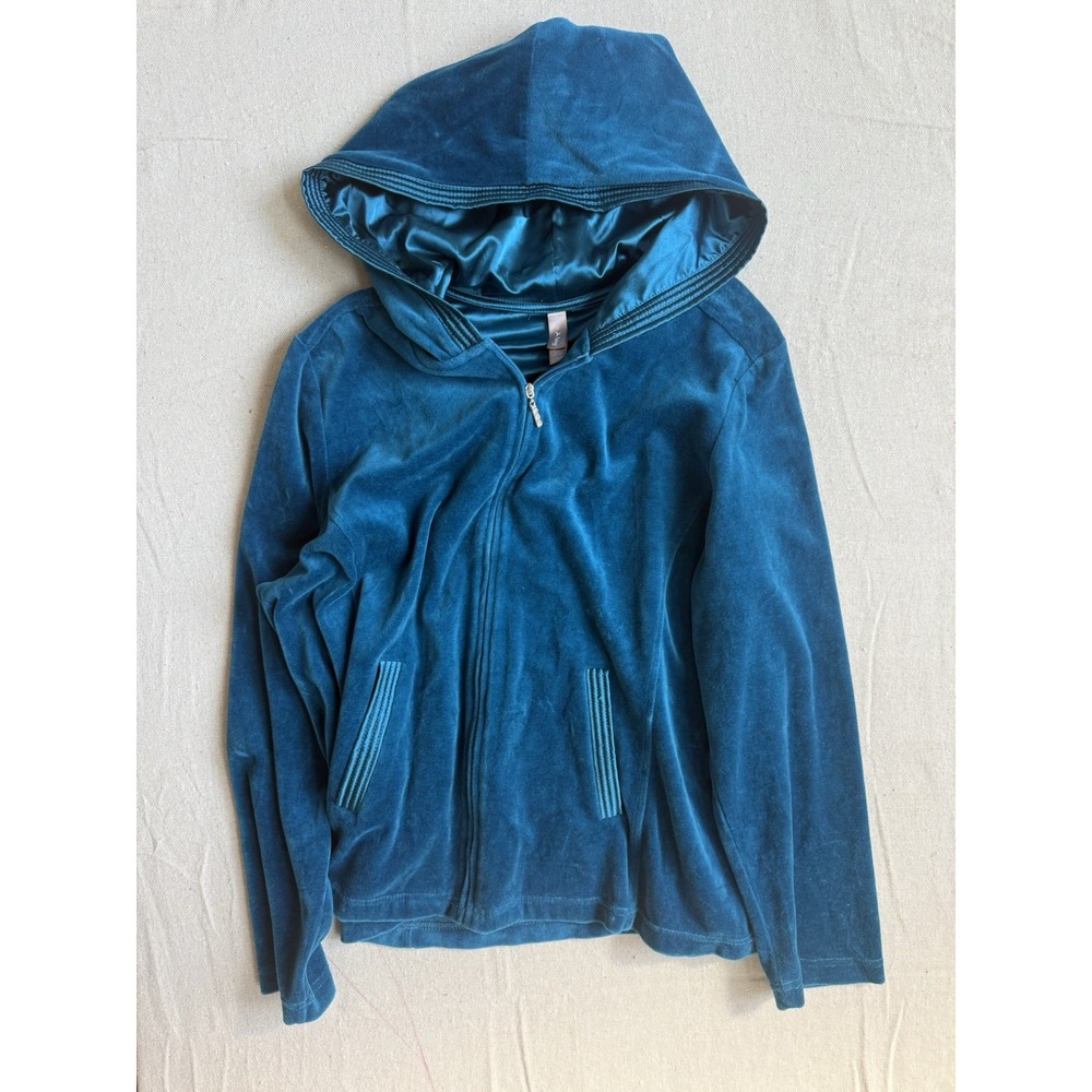 Y2K Velvet And Silk Zip Up Hoodie Size Large